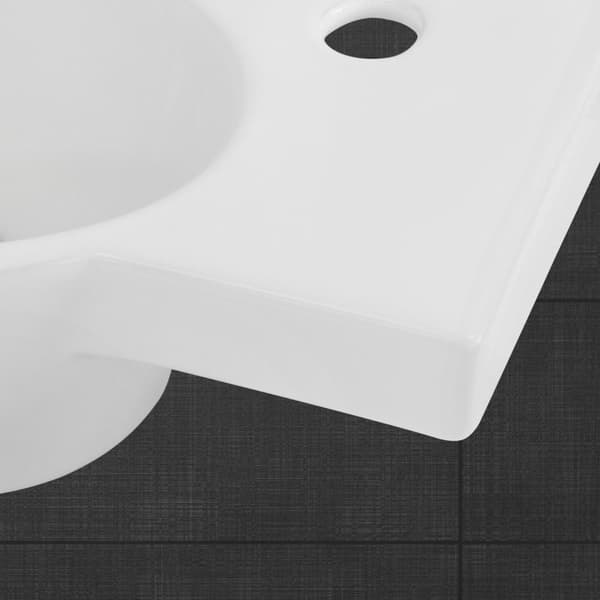 Keramisk håndvask Indbygget håndvask højre Vaskeskål 375 x 190 mm