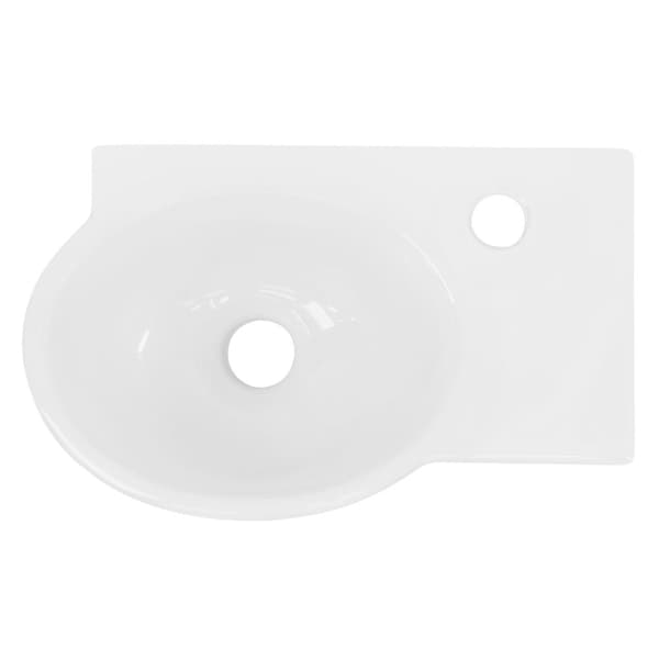 Keramisk håndvask Indbygget håndvask højre Vaskeskål 375 x 190 mm