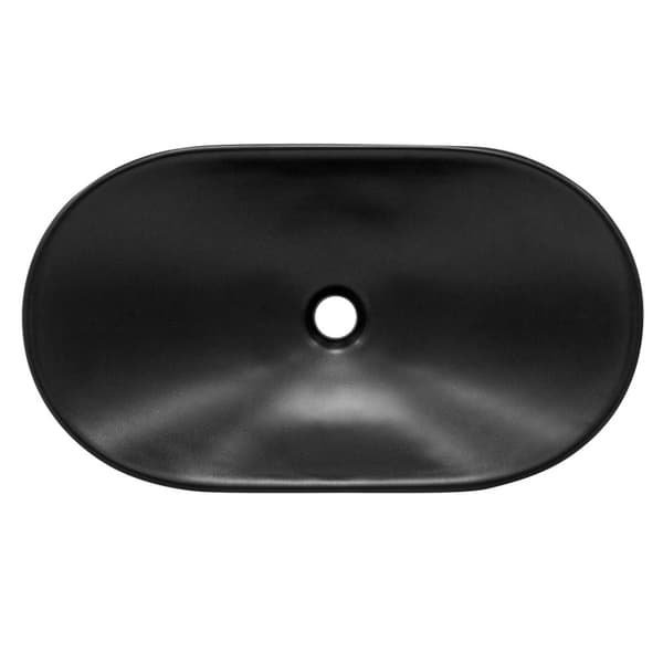 Pesuallas sis. ponnahduskaivon ilman ylivuotoa 63x36x15,5 cm musta keraaminen ML-muotoilu