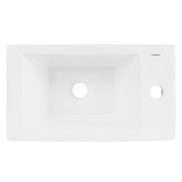 Tvättställ inkl. bräddavlopp utan överfyllning 46x26,5x11 cm vit keramik ML design