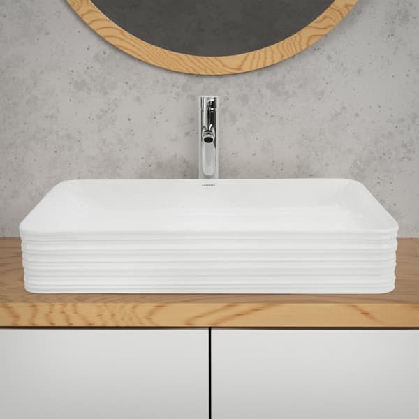 Tvättställ inkl. bräddavlopp utan överfyllning 68x38x12 cm vit keramik ML design