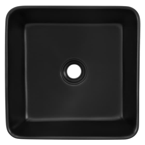 Håndvask inkl. pop-up-affald uden overløb 39x39x15 cm sort keramik ML-design
