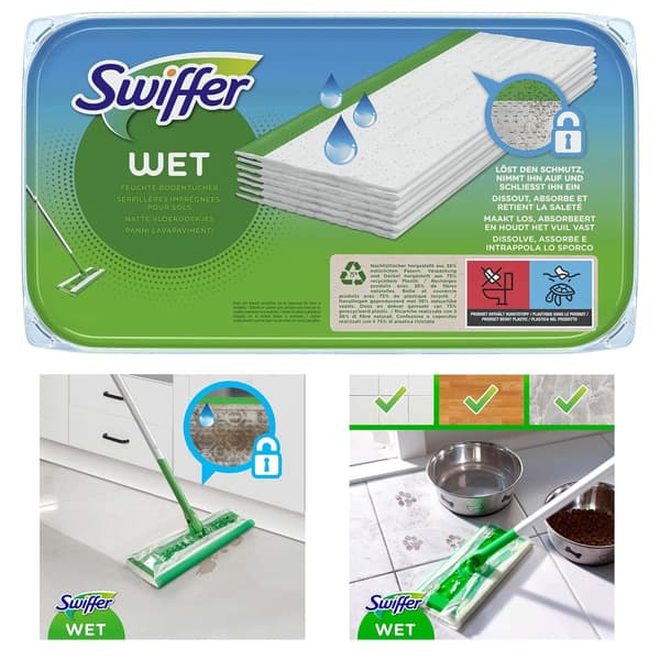 Swiffer Moppservetter - 24 Citrusdoftande Pads för Snabb och Enkel Rengöring