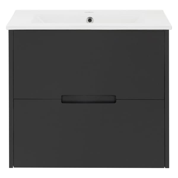 Badrumsmöbelset 2-delat med underskåp 61x54x45 cm och grått tvättställ av MDF ML-Design