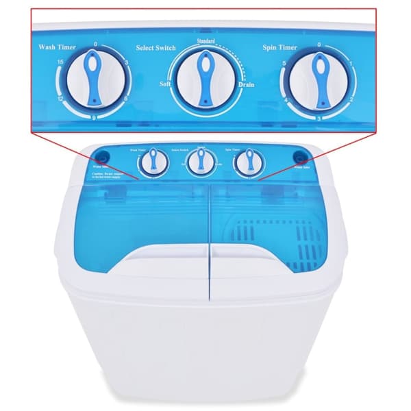 vidaXL Minitvättmaskin med dubbla trummor 5,6 kg