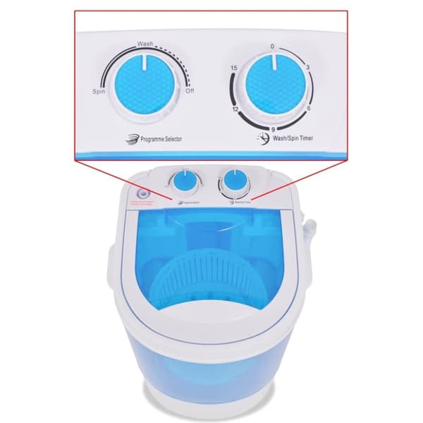 vidaXL Minipesukone Yksi rumpu 2,6 kg
