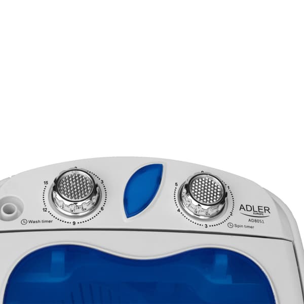 Adler mini tvättmaskin med centrifugering - perfekt för resor och fritidsboende