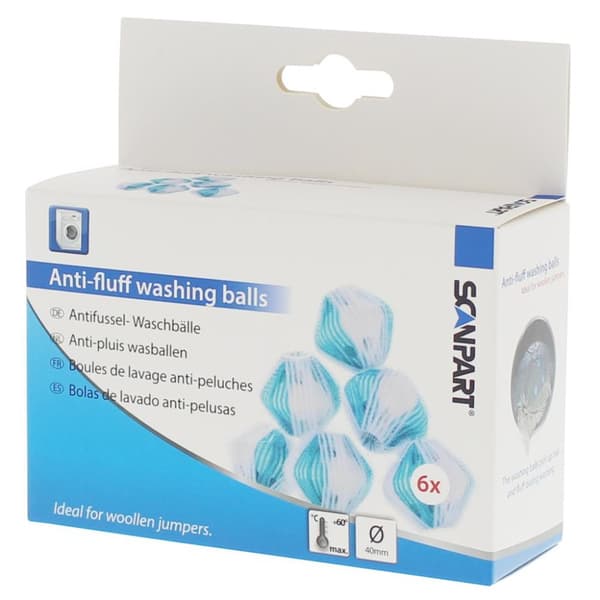 Scanpart Nukkaamattomat pesukonepallot 4 cm 6 kpl Sininen/Valkoinen