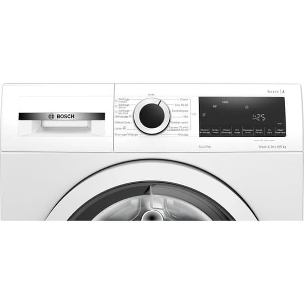BOSCH WNA144V0FR SER4 tvättmaskin-torktumlare - 9 / 5 kg - Induktion - L60cm - 1400 rpm - Vit