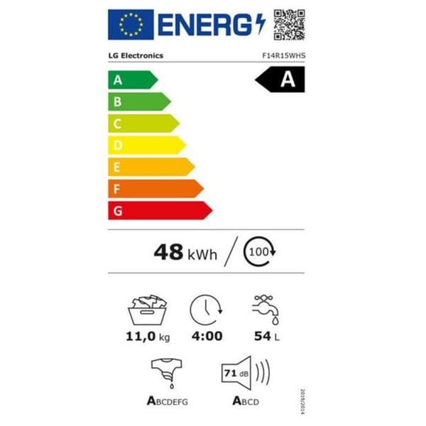 LG F14R15WHS hyttventil tvättmaskin 11 KG