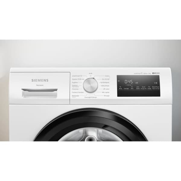 SIEMENS WM12N228FR IQ300 hyttventil tvättmaskin - 8 kg - Induktion - Ångfunktion - L60cm - 1200 rpm - Svart