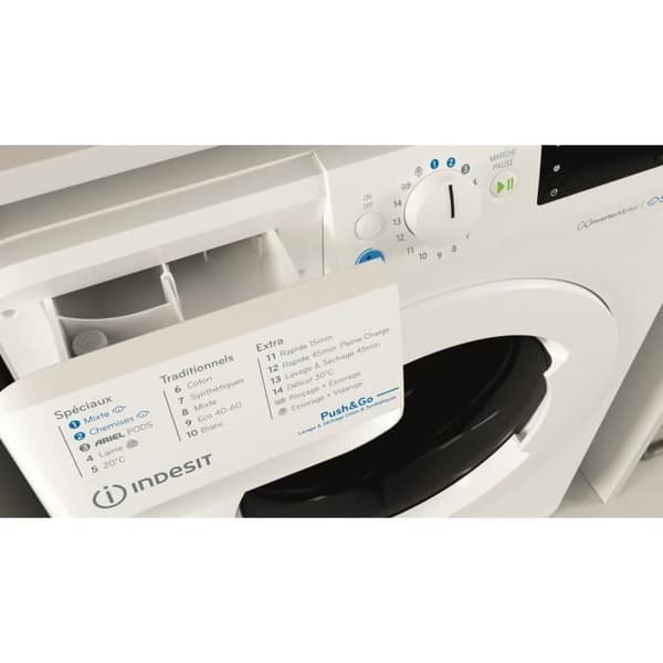 INDESIT BDE76435WVFR tvättmaskin-torktumlare - 7/6 kg - Induktion - L60cm - 1400 rpm - Vit