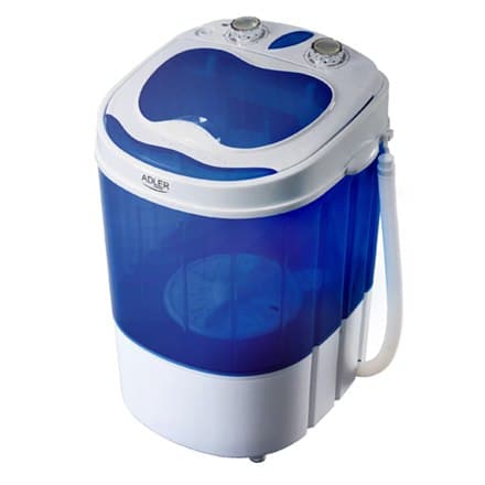 Adler | AD 8051 | Tvättmaskin | Energieffektivitetsklass | Toppladdning | Tvättkapacitet 3 kg | Ospecificerat varvtal | Djup 37 c Blå, Vit