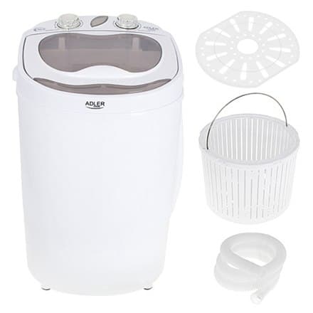 Adler | AD 8055 | Mini vaskemaskine | Top loading | Vaskekapacitet 3 kg | RPM | Dybde 37 cm | Bredde 36 cm | hvid