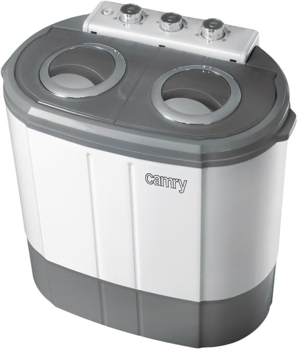 Camry CR 8052 vaskemaskine - Topfyldning, Kapacitet 3 kg, 1300 RPM, Farve: Hvid og Grå - 24 måneders garanti Grå, Hvid