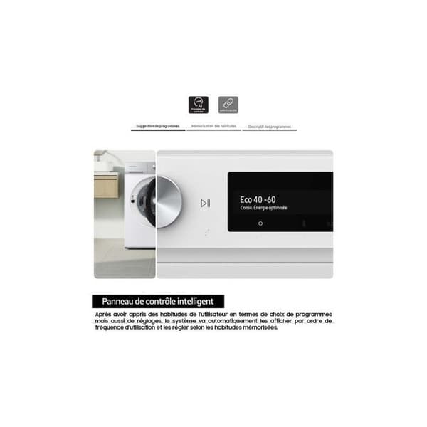 Tvättmaskin med fönster - Samsung - WW11DB7B94GB - 11 kg - 1400 varv/min - Svart