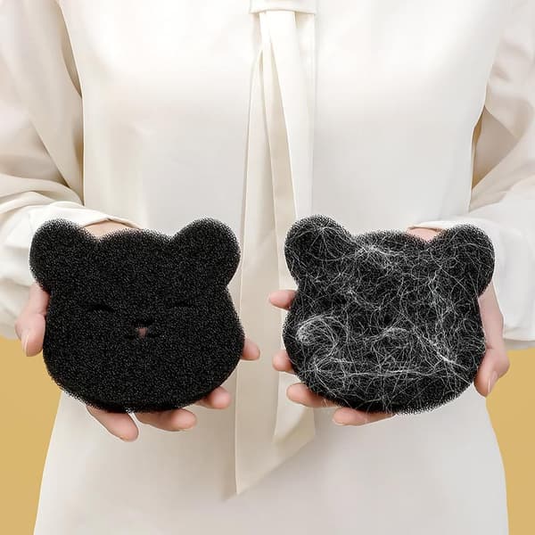INF 4-pakkainen nukanpoistoaine pesukoneelle, uudelleenkäytettävä pyykin nukanpoistoaine Wavy bear shape