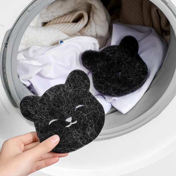 INF 4-pakkainen nukanpoistoaine pesukoneelle, uudelleenkäytettävä pyykin nukanpoistoaine Wavy bear shape