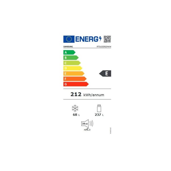 Kjøleskap Samsung RT31CG5624WWES Hvit 315 L