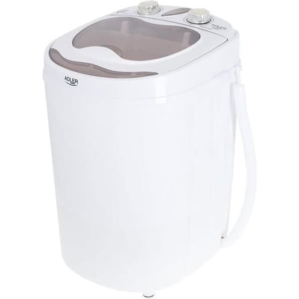 Minitvättmaskin - Adler - AD 8055 - 3 kg - 150W - Spinner 1 kg Gräddfärgad, Vit
