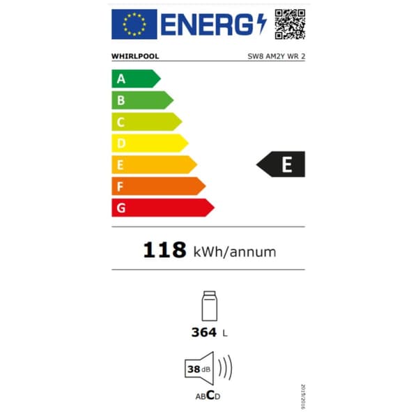Køleskab Whirlpool Corporation SW8 AM2Y WR Hvid (187 x 60 cm)