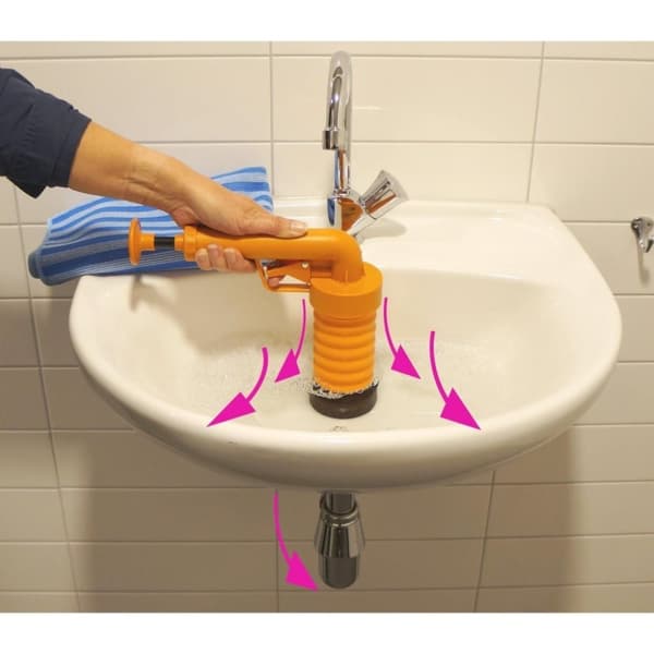 Drain Duster Mekanisk Drain Unblocker Orange/Svart