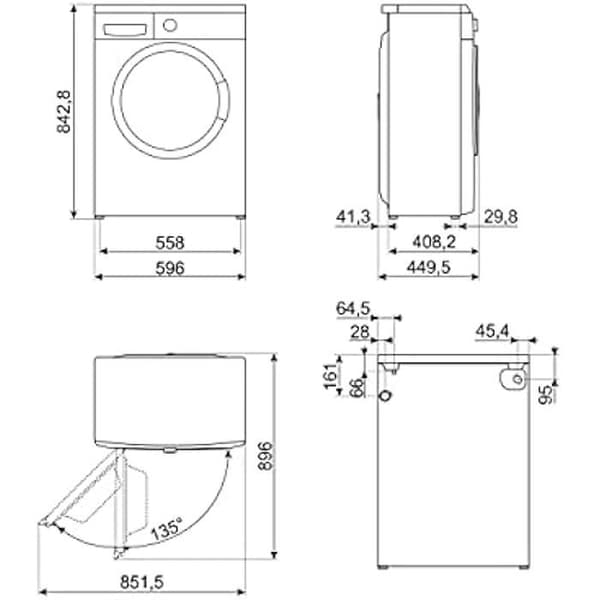 Tvättmaskin - SMEG - LBW62PCIT - 8 kg - 1400 RPM - Frontmatad