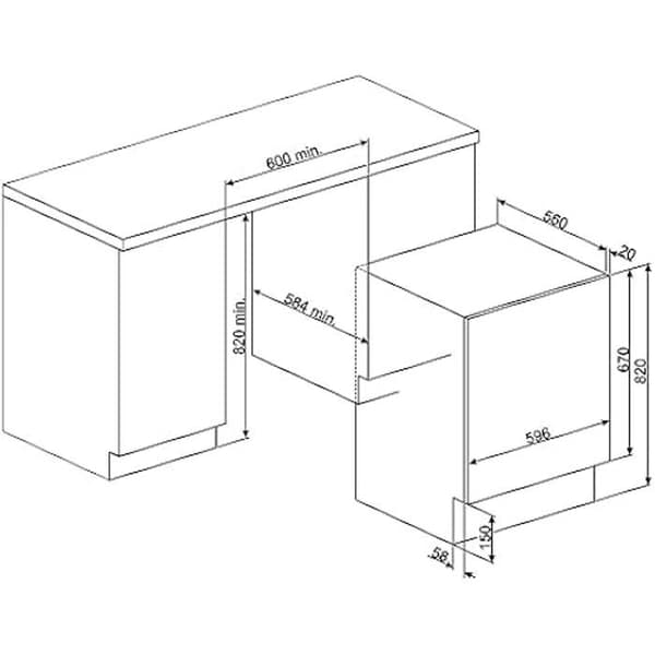 Inbyggd tvättmaskin med torkare - SMEG - LSIA147 - 7 kg tvätt - 4 kg torkning - 1400 varv/minut