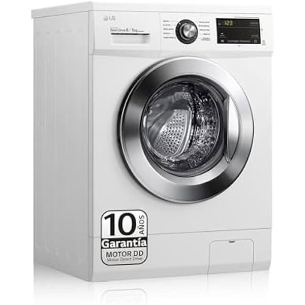 LG F4J3TM5WD tvättmaskin med torkfunktion - Frontmatad - 8 kg - Vit - 1400 varv/min