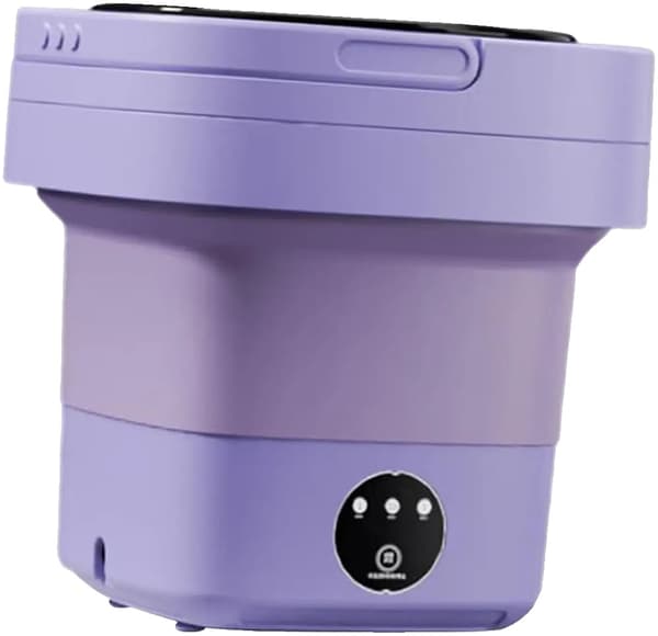 Bærbar Vaskemaskine, 6,5L Kapacitet, Sammenklappeligt Design,Violet