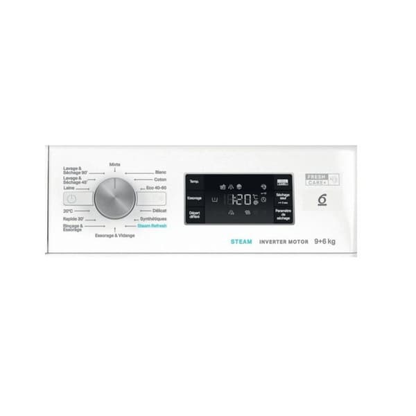 Tvätt- och torktumlare - WHIRLPOOL - FFWDB964489BVFR - 9 kg tvätt - 6 kg tork - Induktionsmotor