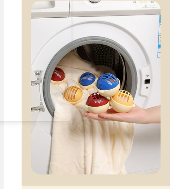 INF Vaskeballer for vaskemaskin, anti-floker - 4 pakning Rød