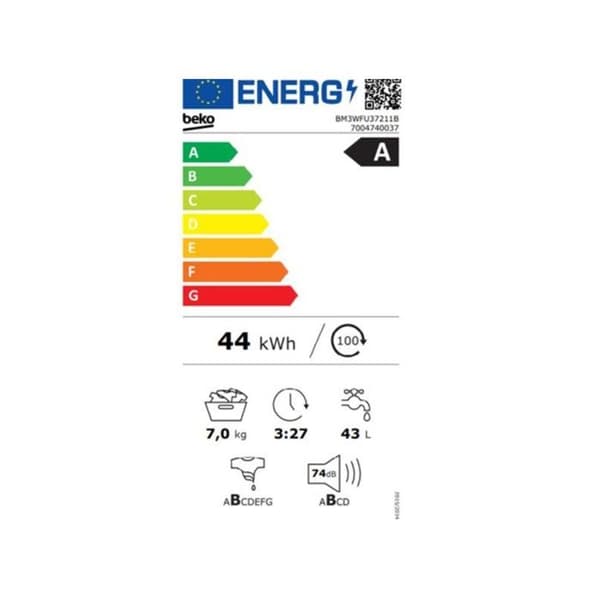 BEKO Frontal tvättmaskin BM3WFU37211B