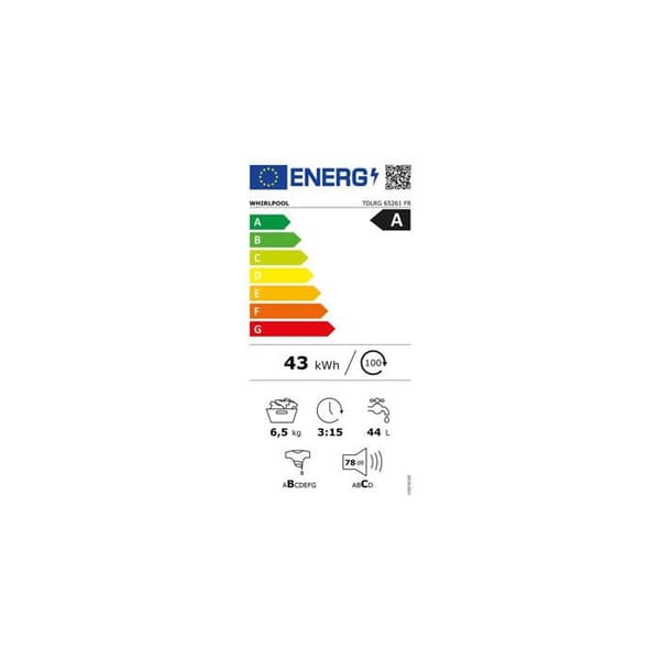WHIRLPOOL Tvättmaskin topp TDLRG65261FR