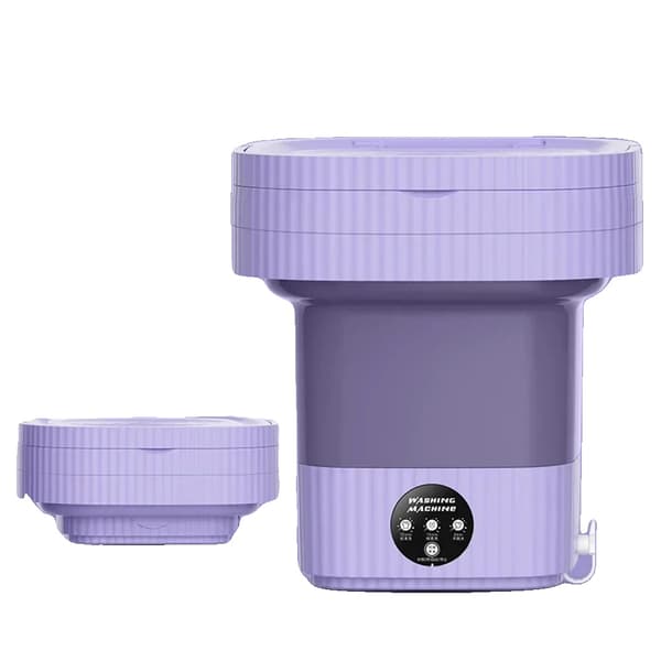 Bärbar Tvättmaskin, 13L Kapacitet, Fällbar Design,lila 13L