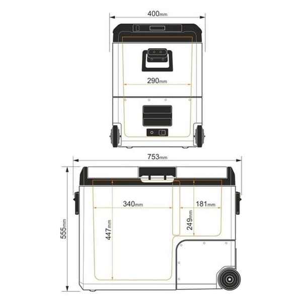 Mini køleskab Yolco TCX60 Sort Sand 60 W 14 L 60 L 46 L