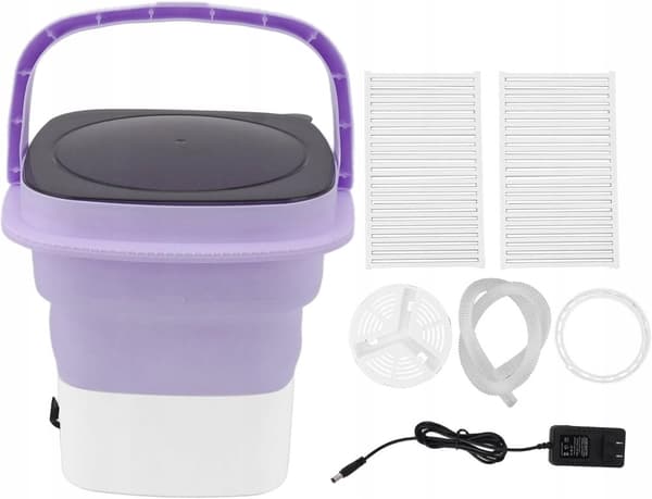 Kannettava minipesukone, kokoontaitettava, viemärillä varustettu, Camping Academyyn 6,5 l