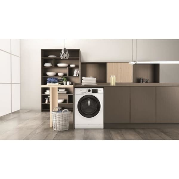 Tvättmaskin med torkfunktion HOTPOINT NDB8635KFR - 8 / 6 kg - Induktion - L60cm - 1400 varv/min - Vit