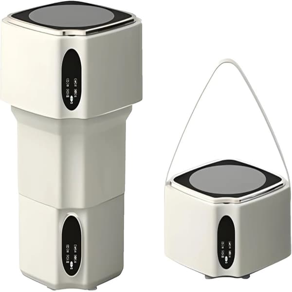 Bærbar Vaskemaskine, 12L Kapacitet, Kompakt Design,Off white in Danish is "Off-white".