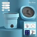 Miniatyrbillede 2 af 2: Sammenklappelig bærbar vaskemaskine, blid bølgevask, integreret drænsystem,Blå 6L blå lys, EU