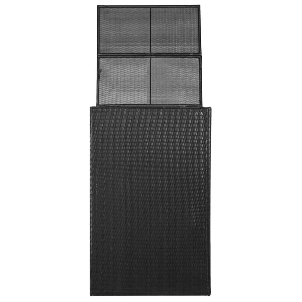 vidaXL enkelt skraldespandsskjuler 76 x 78 x 120 cm polyrattan sort