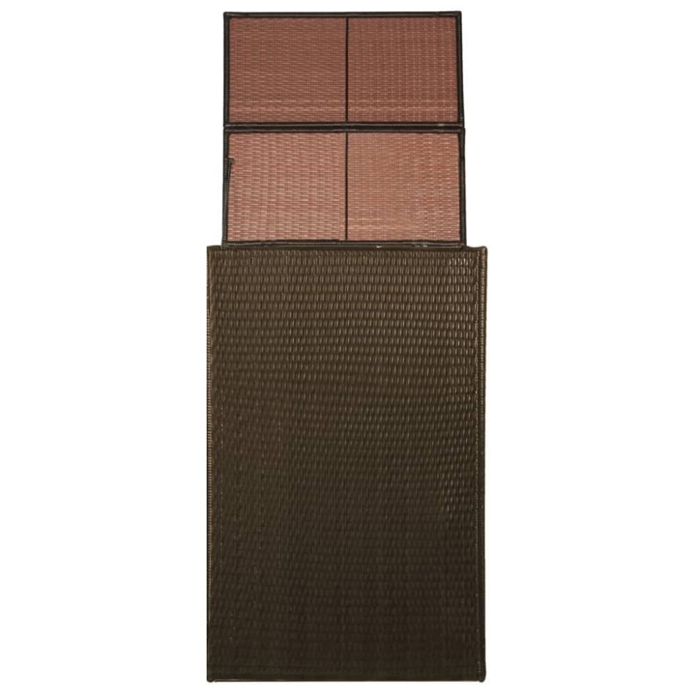vidaXL skjuler til 1 affaldsspand polyrattan 76 x 78 x 120 cm brun