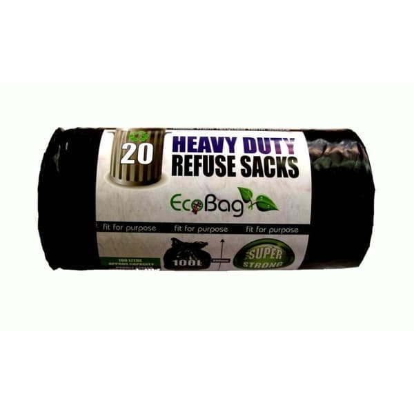 Ecobag Tunga plastpåsar (paket med 20) Black 31 x 14 x 14cm