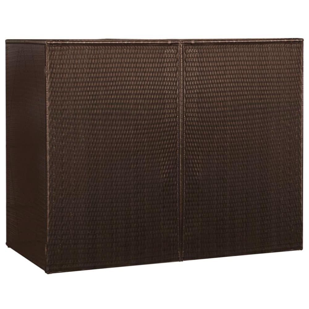 vidaXL dobbelt skraldespandsskjuler 153x78x120 cm polyrattan brun