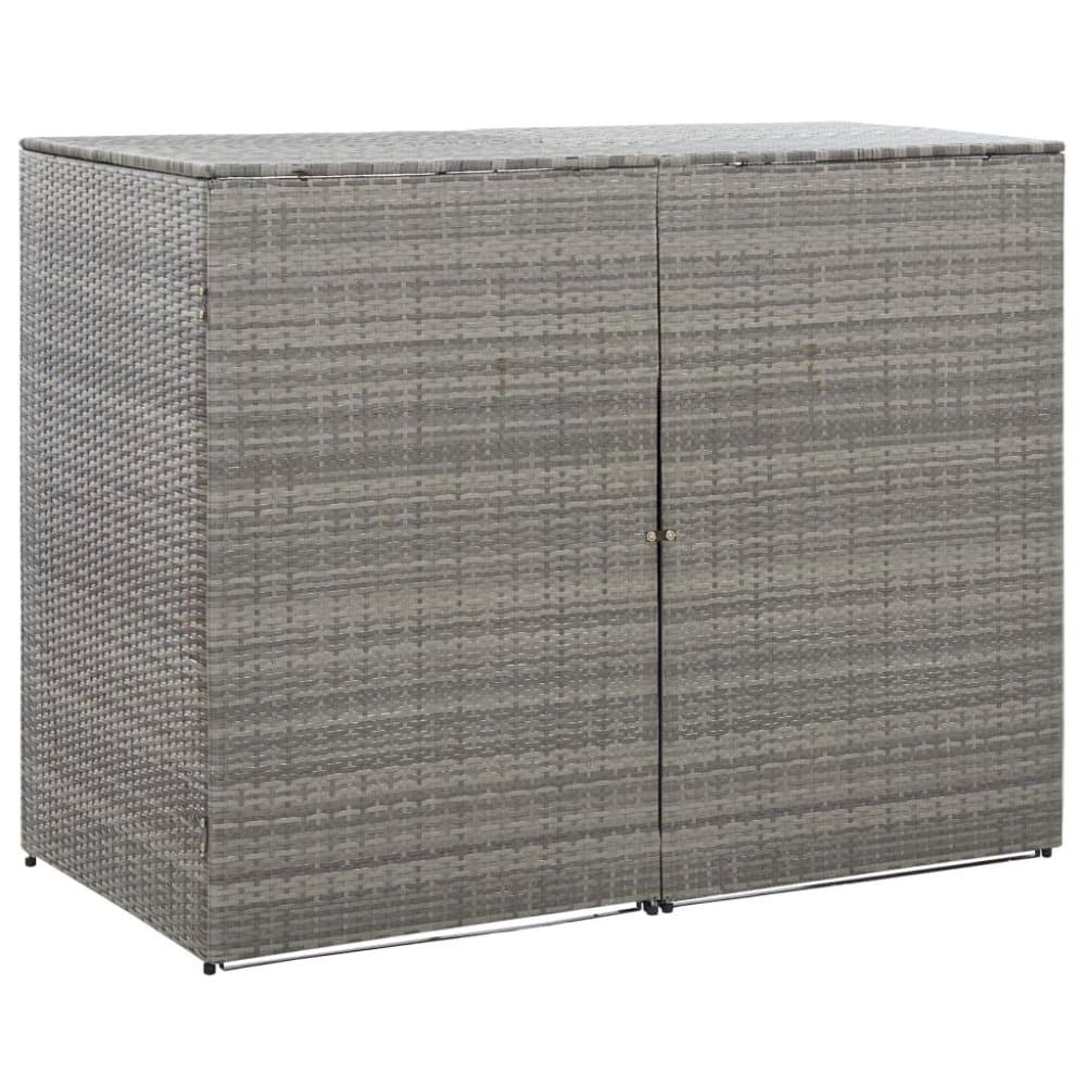 vidaXL dobbelt skraldespandsskjuler 153x78x120 cm polyrattan antracitgrå