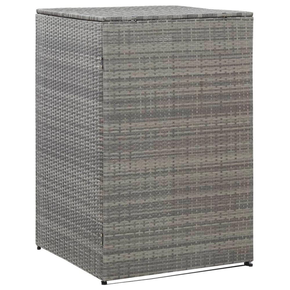 vidaXL enkelt skraldespandsskjuler 76x78x120 cm polyrattan antracitgrå