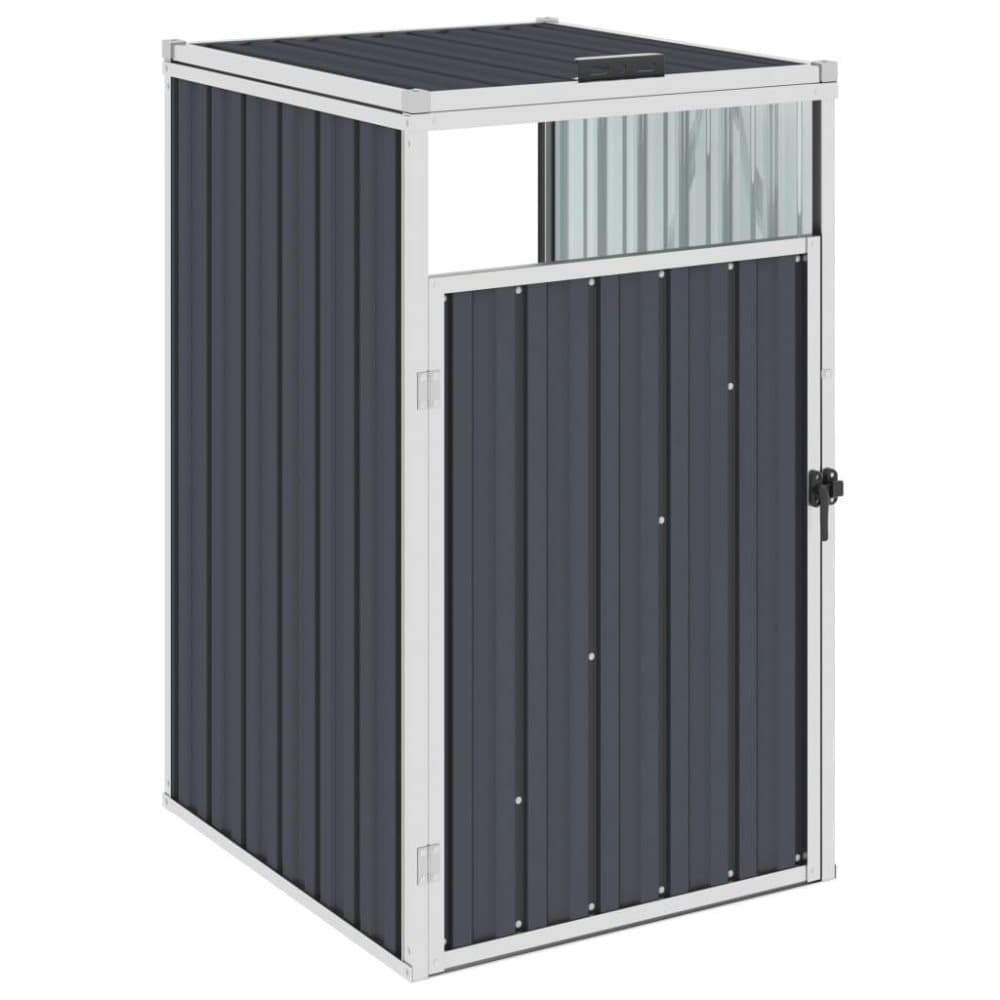 vidaXL skraldespandsskur 72x81x121 cm stål antracitgrå