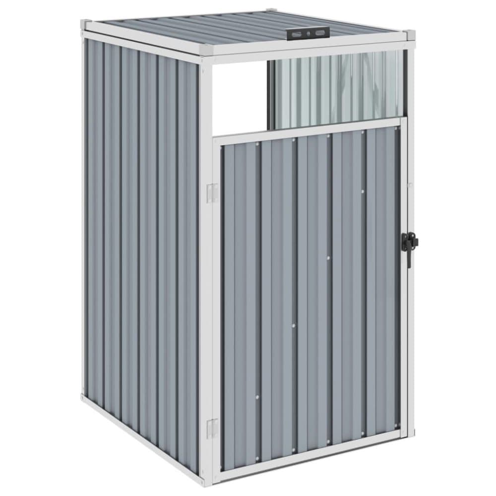vidaXL skraldespandsskur 72x81x121 cm stål grå