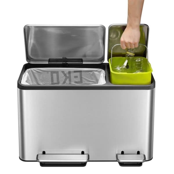 EKO Pedalbøtte EcoCasa 30+50 L matt sølv