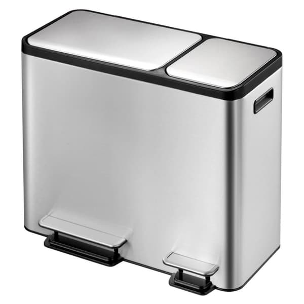 EKO Pedalbøtte EcoCasa 30+50 L matt sølv